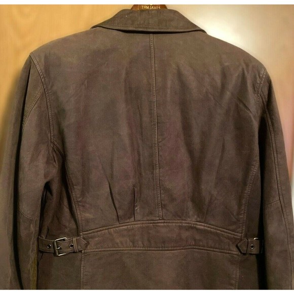 St Johns Womens Jacket L Brown Geniune Suede Leather Zip Front Lined Coat - Picture 6 of 10